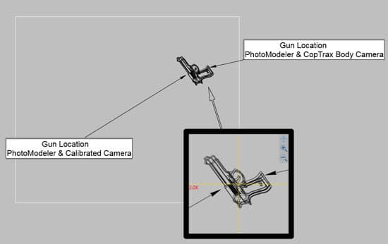 Crime Scene Diagram Gun on Steps