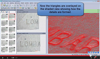 Triangle wireframe on shaded view